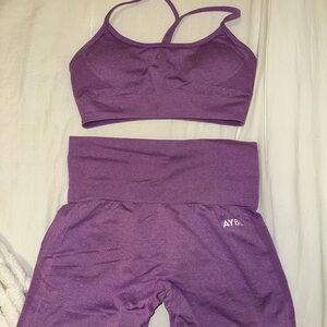 AYBL Purple and Pink Seamless Activewear Set